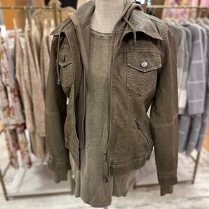 Vegan leather taupe/clay jacket